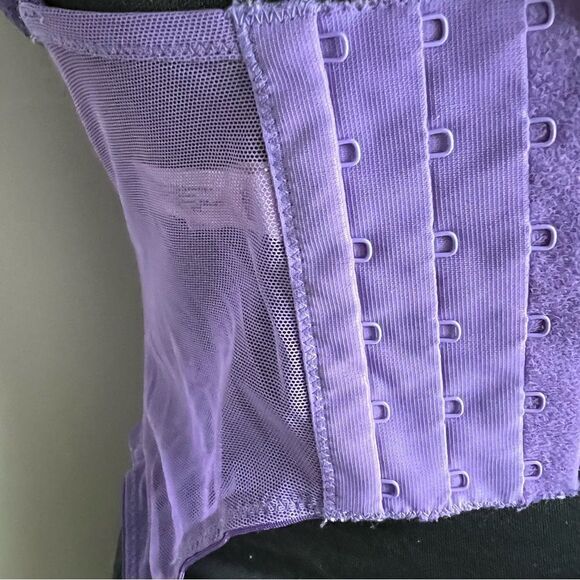 Vintage 90’s Victoria’s Secret Purple floral Lace mesh Bustier NWT - Picture 6 of 8
